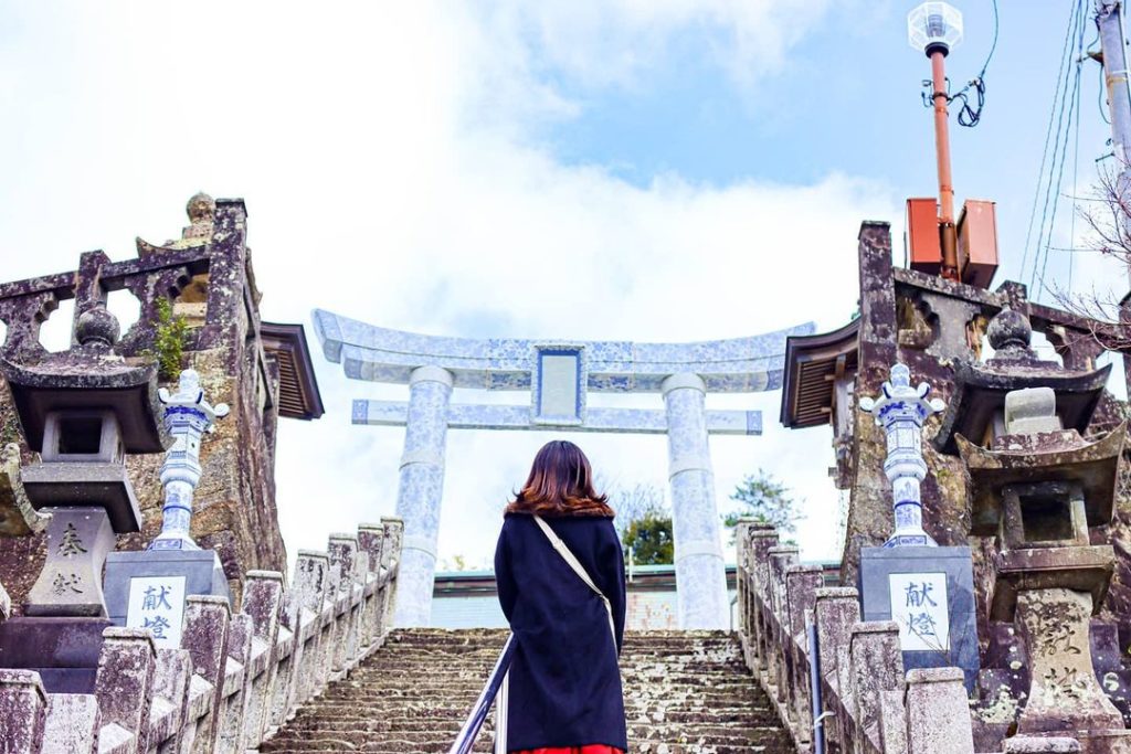 Tozan Shrine - staircase leading to torii gate
