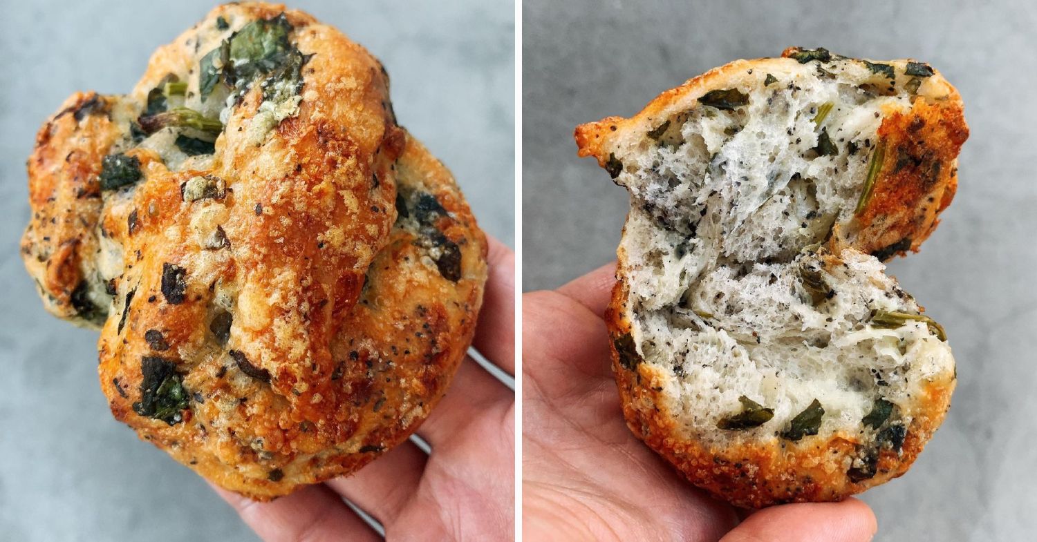 bakeries in osaka - spinach and cheese bread