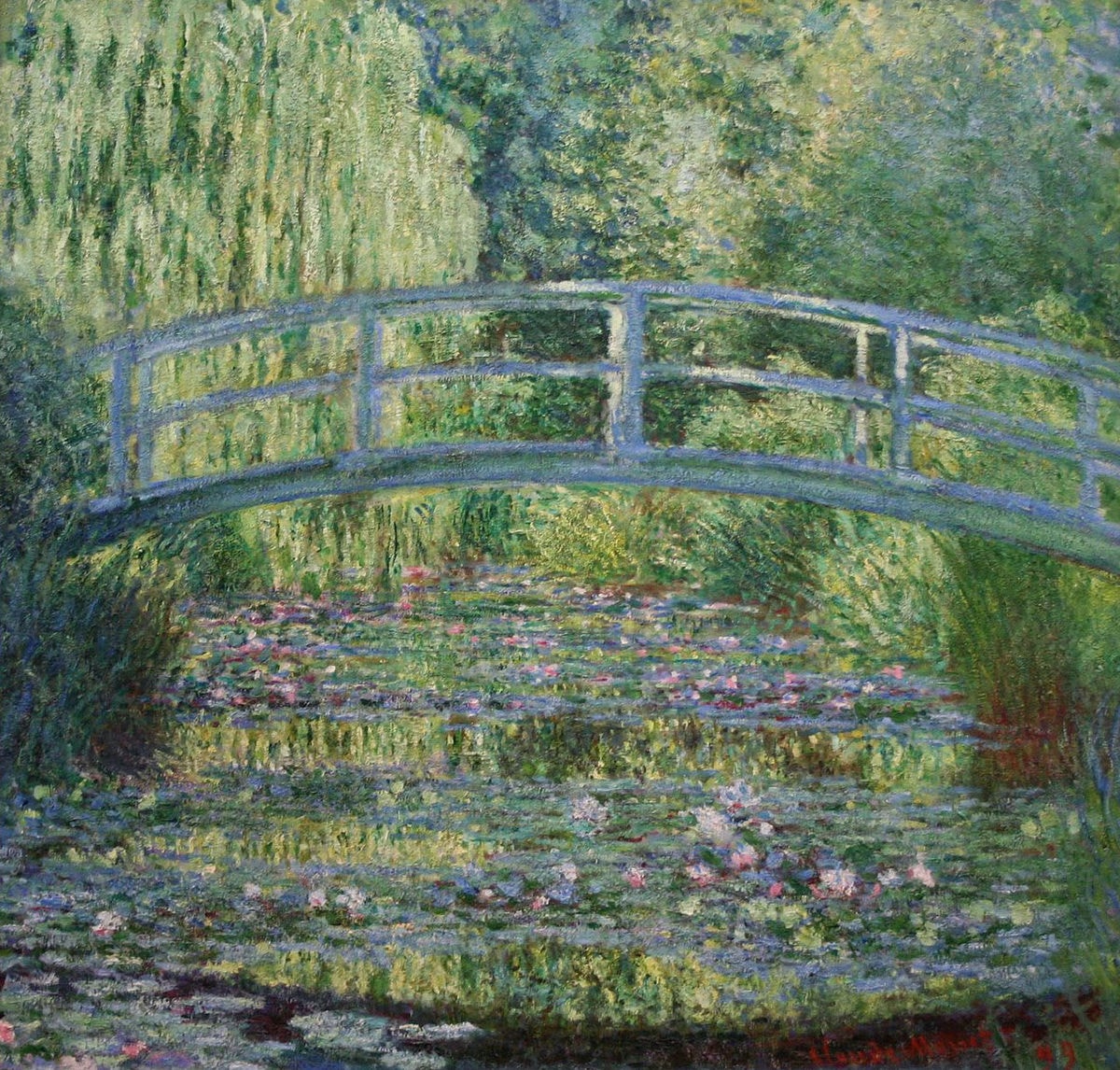 monets pond - The Japanese Footbridge and the Water Lily Pool, Giverny