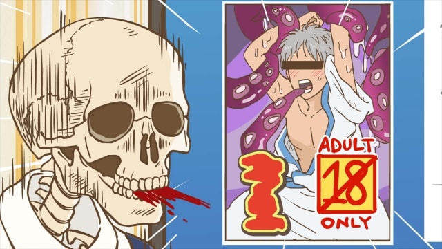 short anime - 1st episode special yaoi book skull-face bookseller