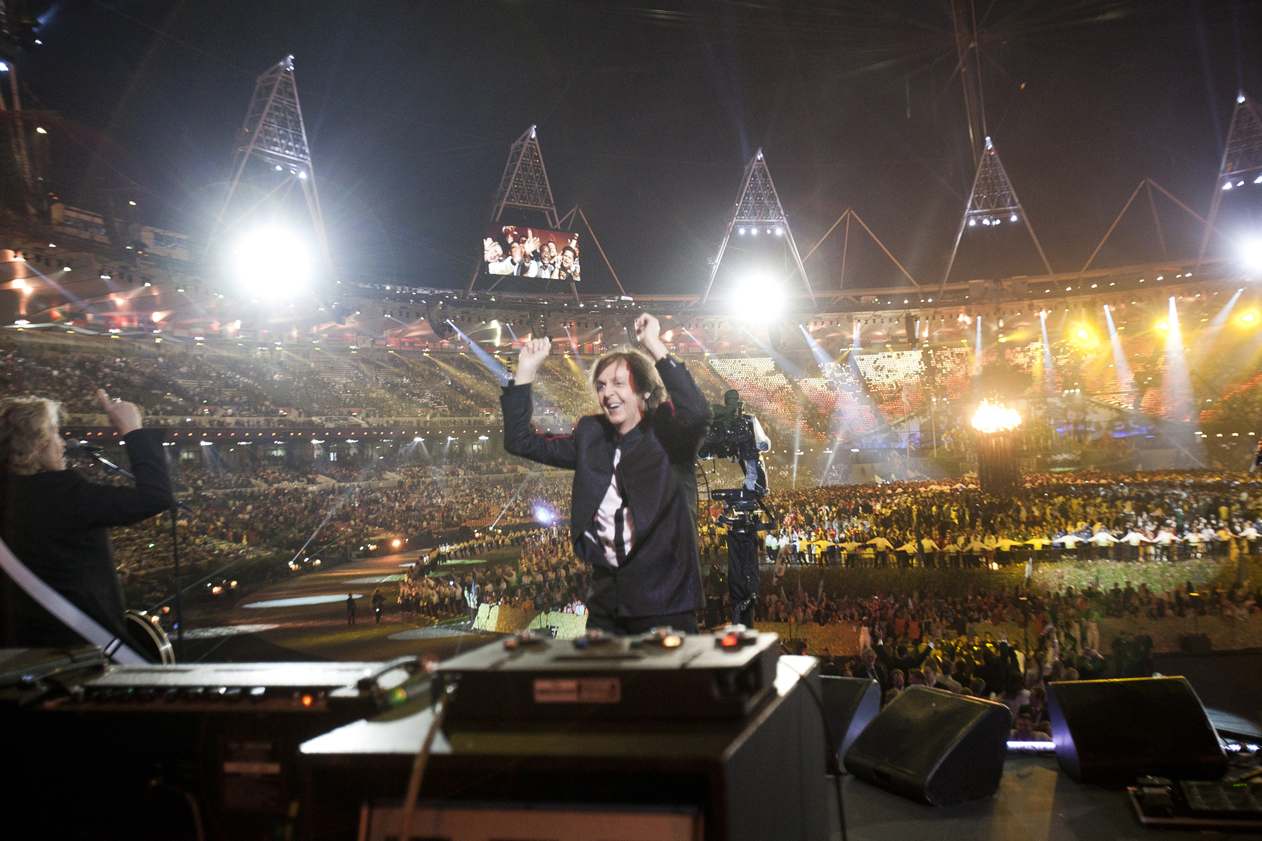 Paul McCartney performing at the Olympics