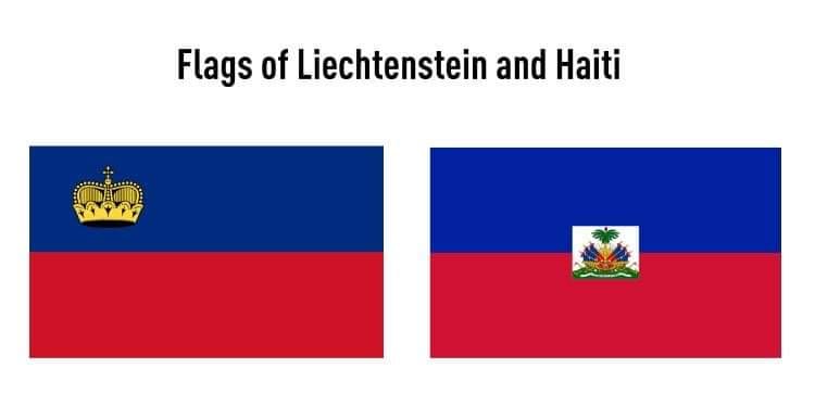 Flags of Haiti and Liechtenstein