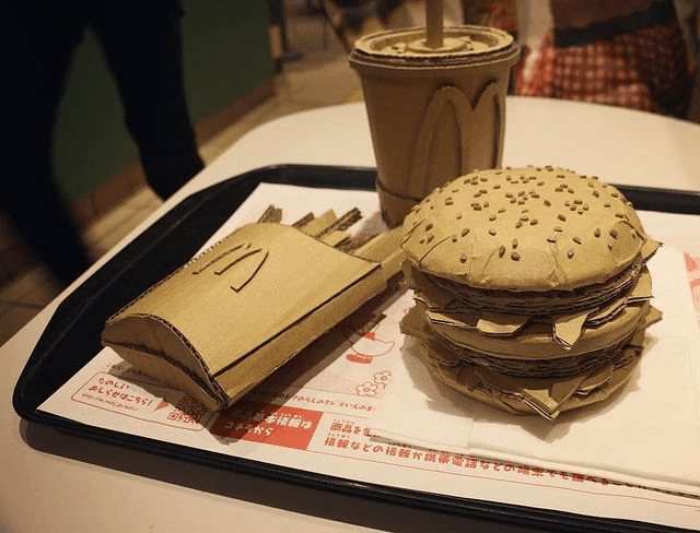 Japanese cardboard artist Monami - cardboard MacDonalds