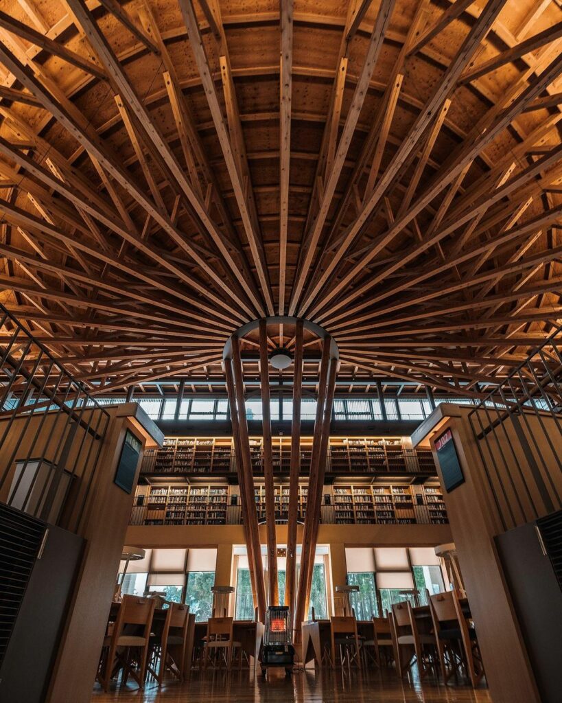 Nakajima Library- umbrella shaped ceiling