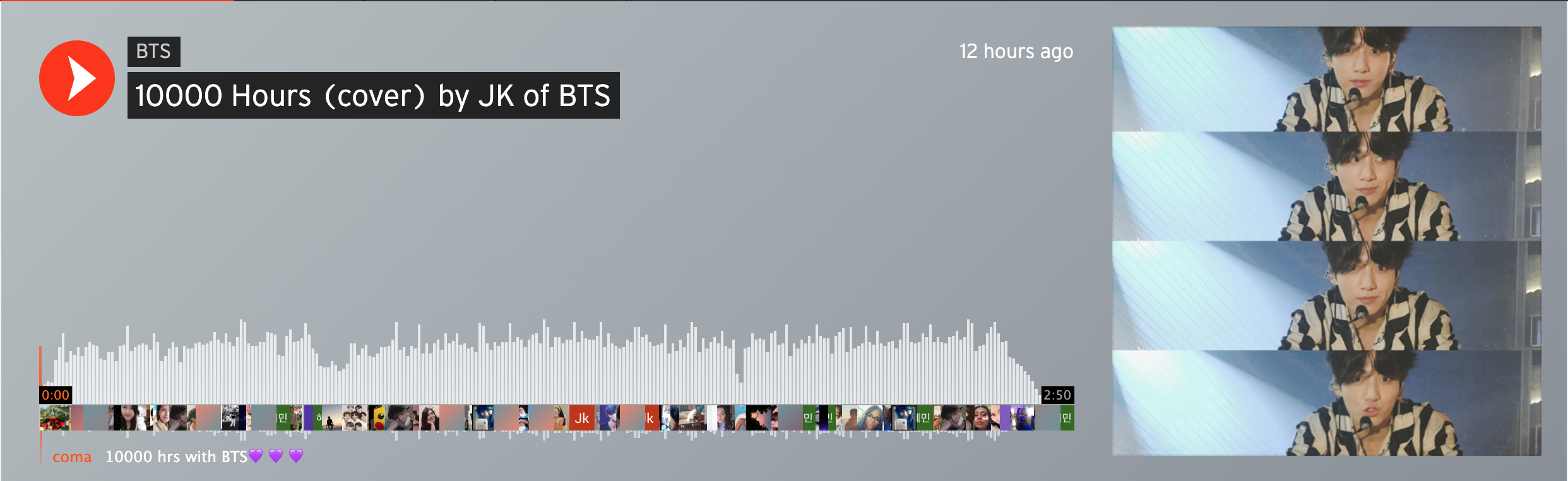 BTS Jungkook 10000 Hours Cover - soundcloud screencap