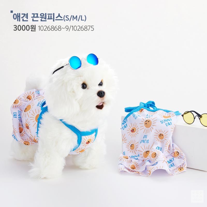 Daiso Dog Clothes - Sunglasses and sun dress