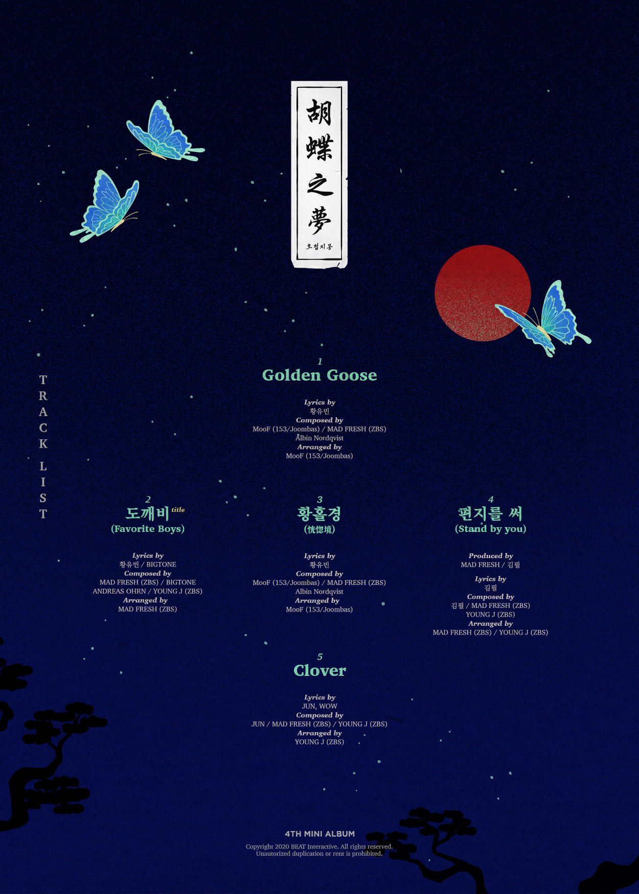 K-pop Comebacks September 2020 - A.C.E HZJM: The Butterfly Phantasy tracklist