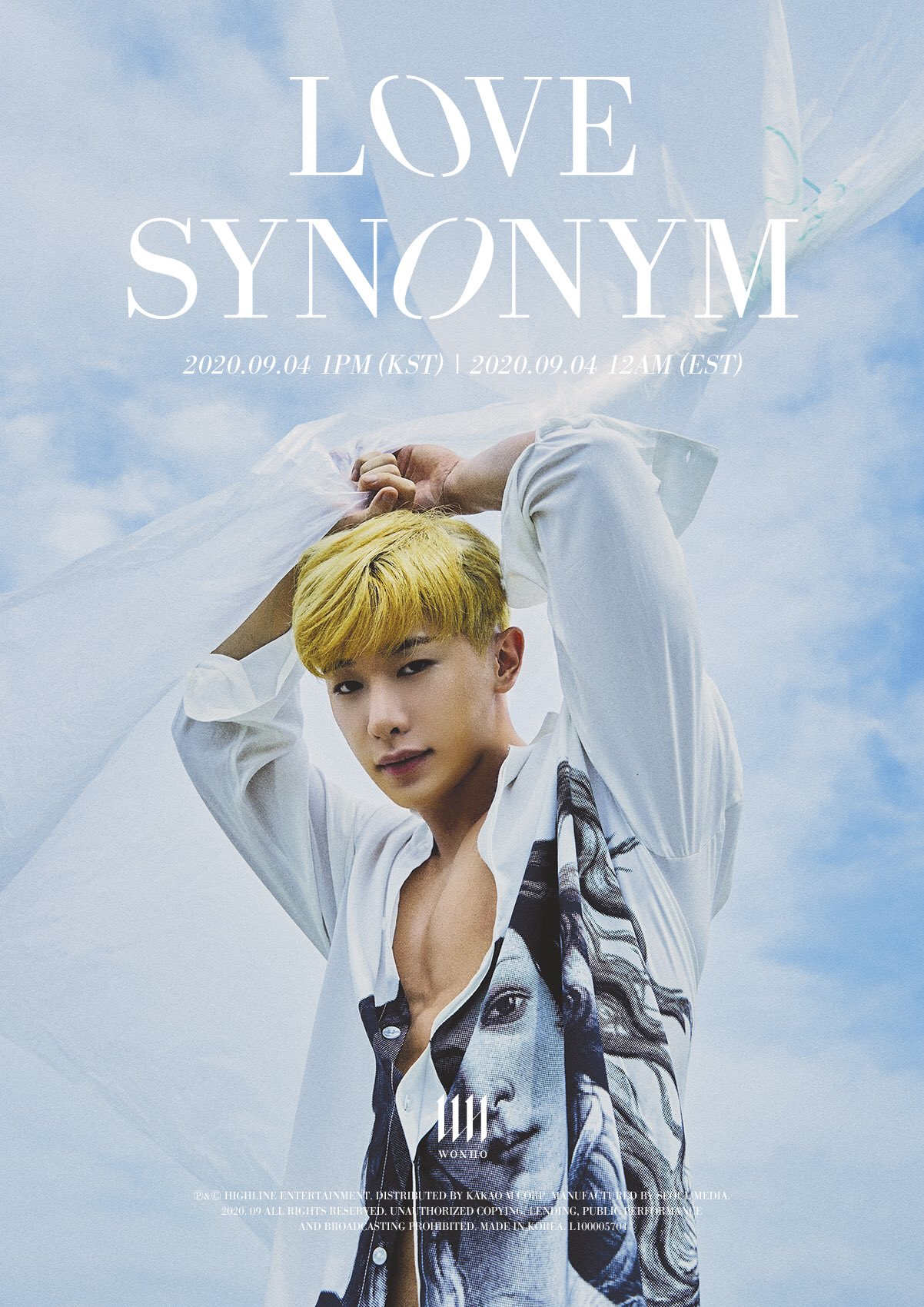 K-pop Comebacks September 2020 - WONHO debut Love Synonym concept photo