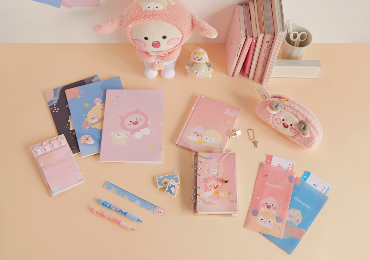 Pastel Lovely Apeach - Kakao Friends new collection, stationery, notebook, diary
