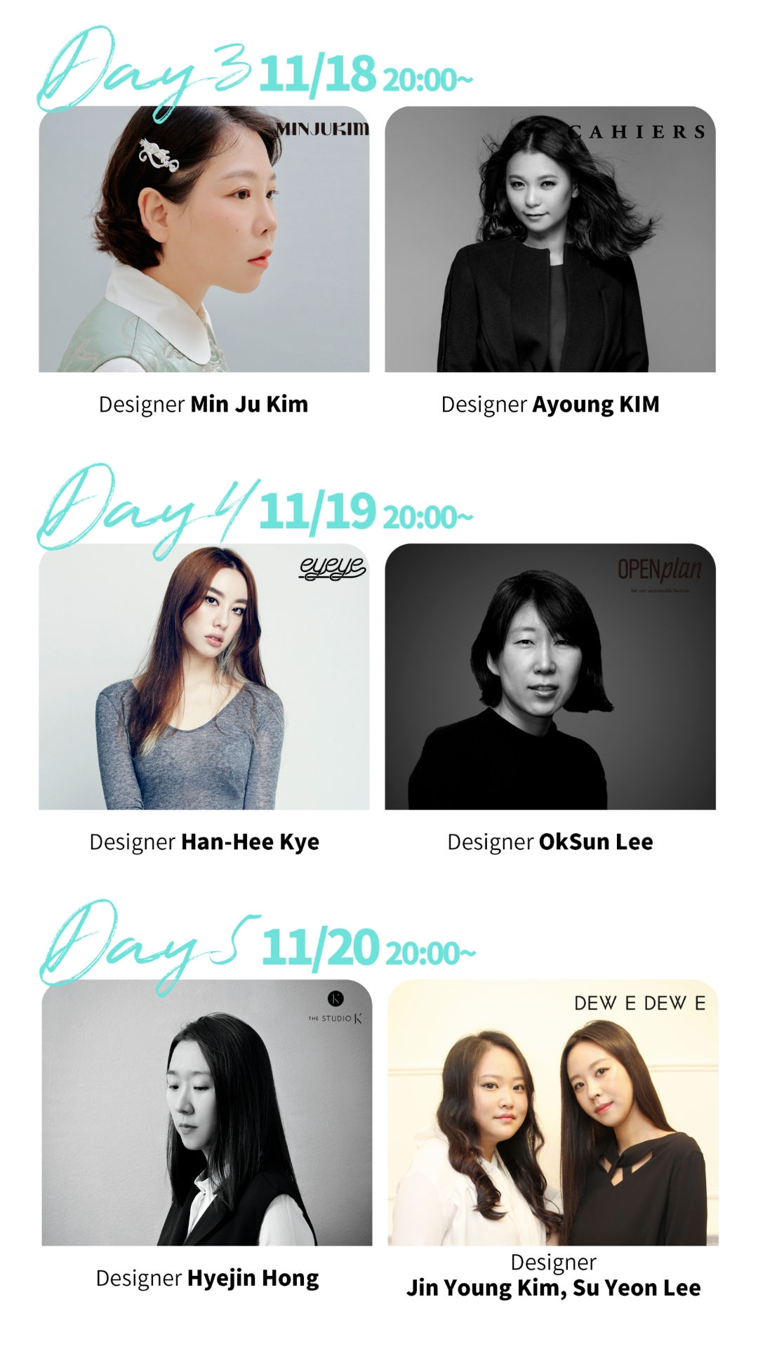 ON:Hallyu Festival - ON:TACT Fashion Show, Min Ju Kim, Ayoung KIM, Han-Hee Kye, OkSun Lee, Hyejin Hong, Jin Young Kim, Su Yeon Lee