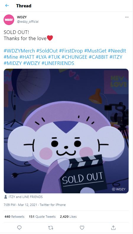 ITZY X LINE FRIENDS - sold out