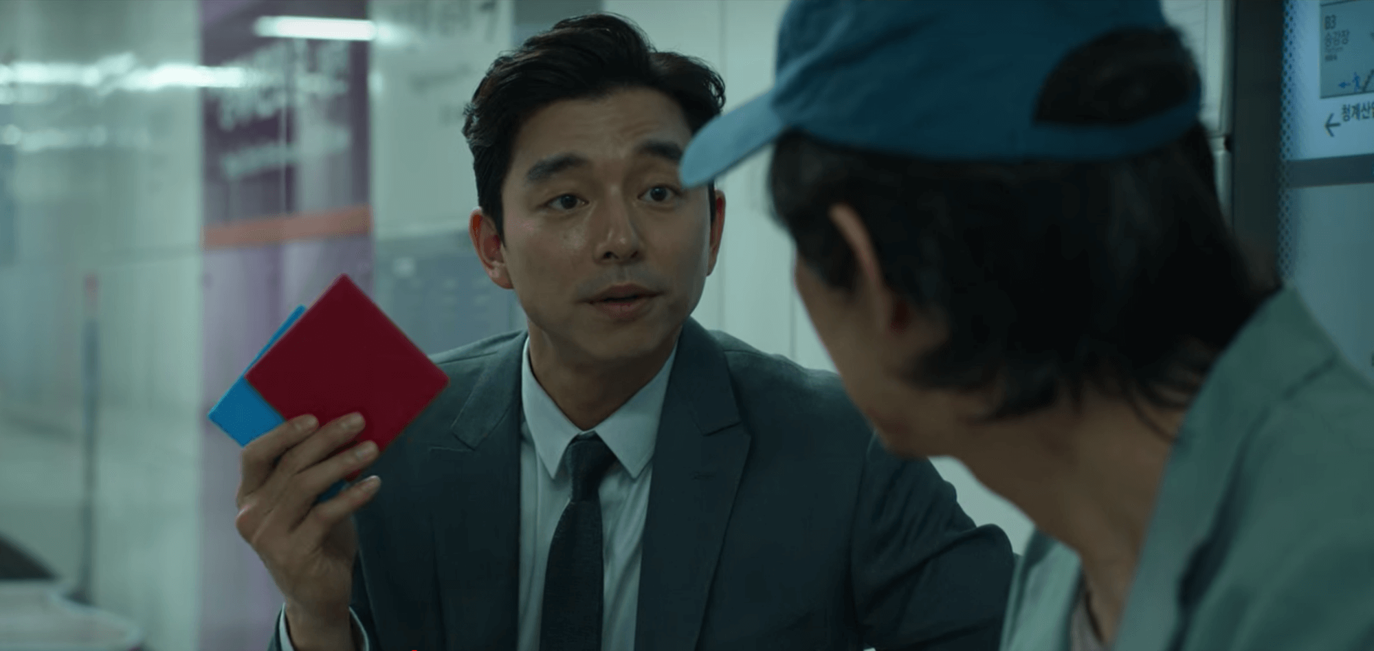 Squid Game Review - gong yoo asking jung-jae to play a game 