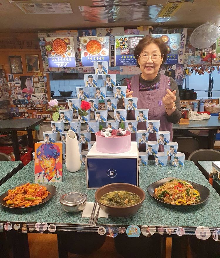 Yoojung Sikdang - the auntie even celebrated Suga and J-Hope’s birthday at the restaurant