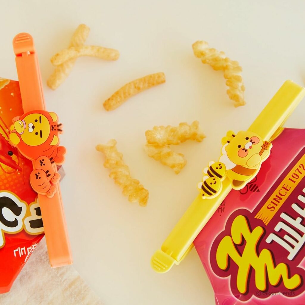 Kakao Friends collabs with Nongshim - snack clips