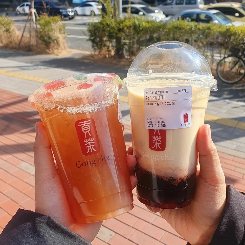Disposable cup deposit Korea - Gongcha