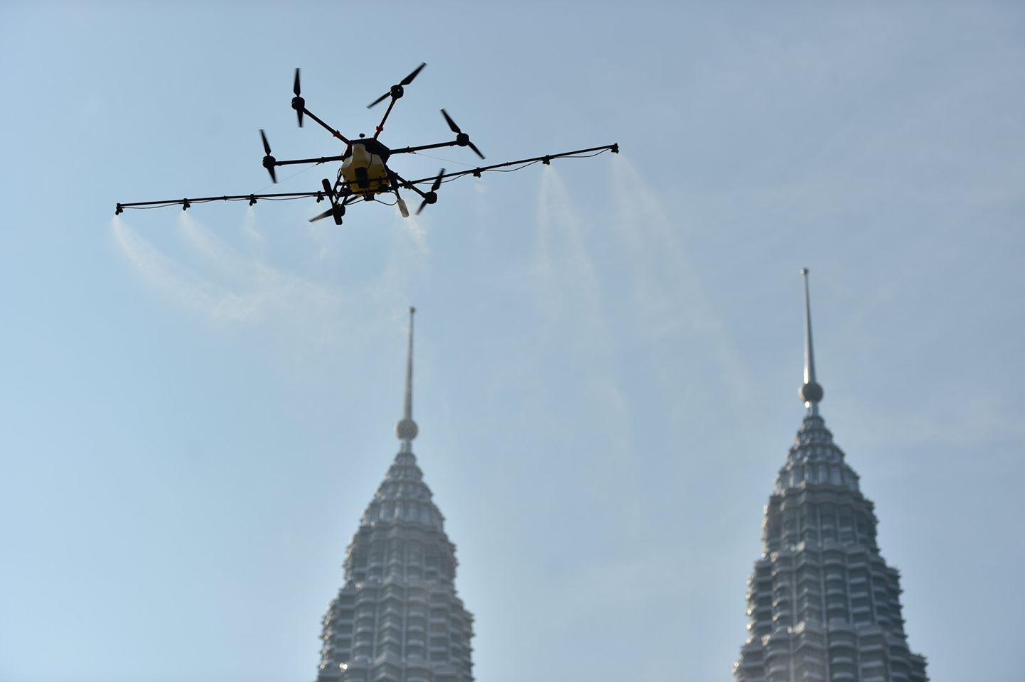 Drones sanitising streets in Malaysia