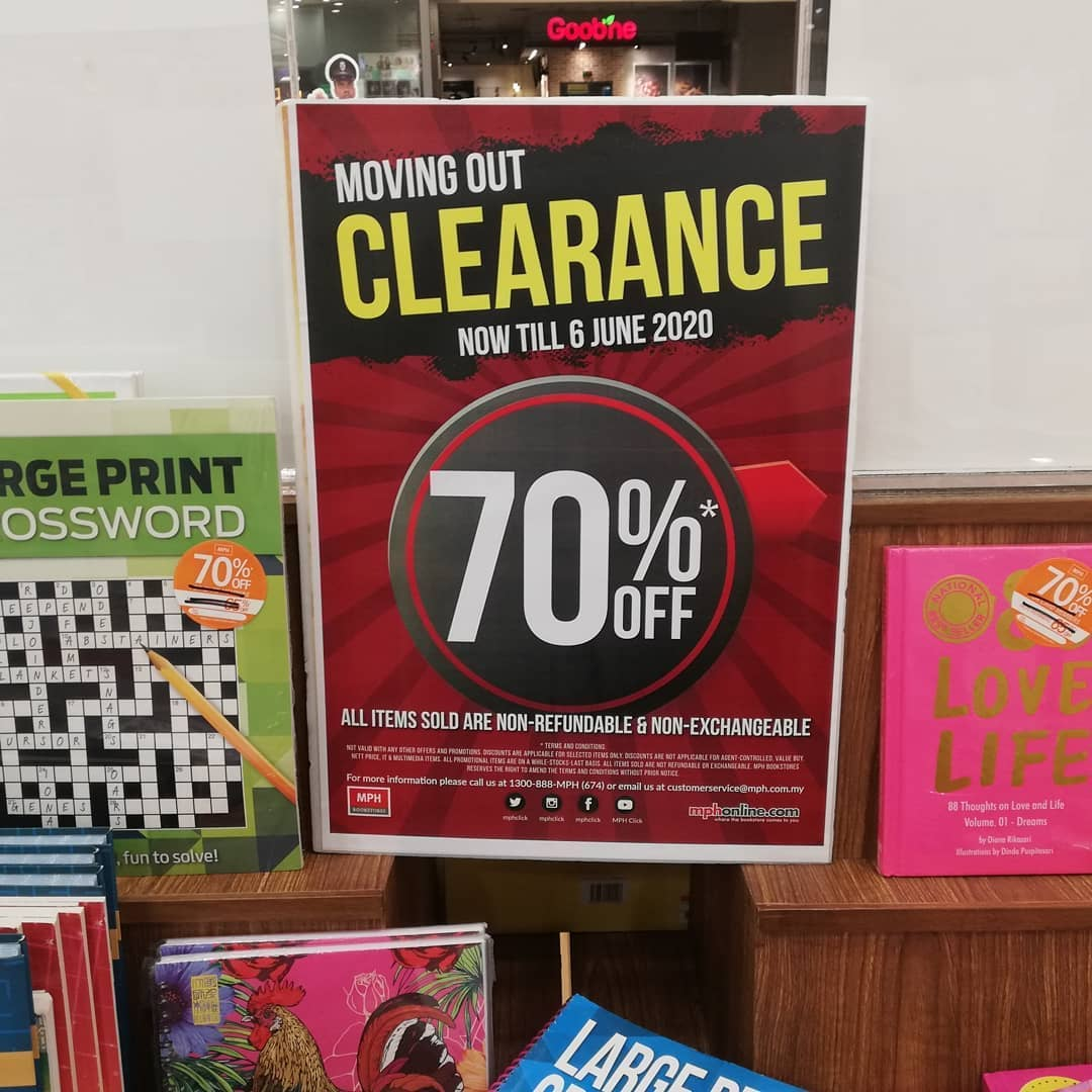 Moving out clearance sale