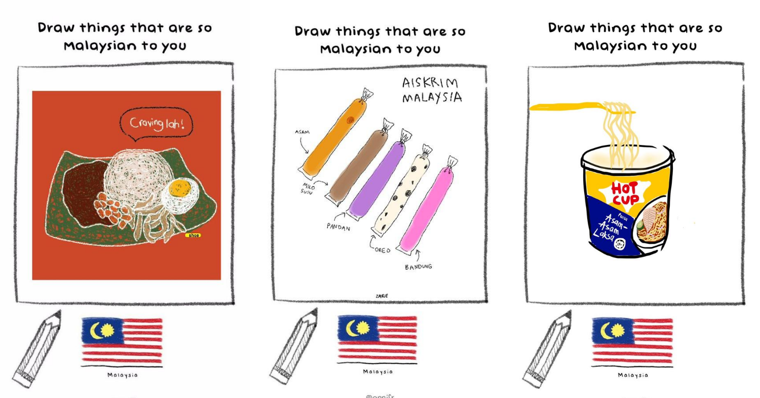 M'sians Draw "Truly Malaysian" Things After Local Artist's Prompt