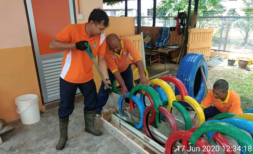 Orange Heroes in Penang - colourful tires