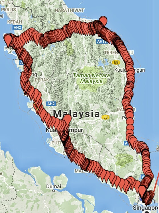 tourist walk peninsular malaysia - location map