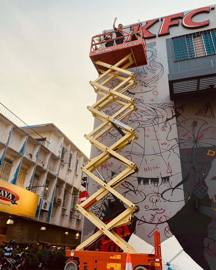 KFC street art murals in KL and PJ - process