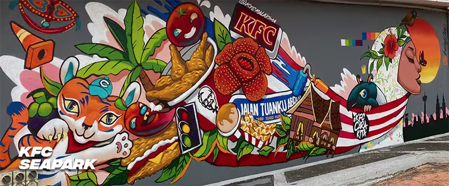 KFC street art murals in KL and PJ - Sea Park KFC art mural