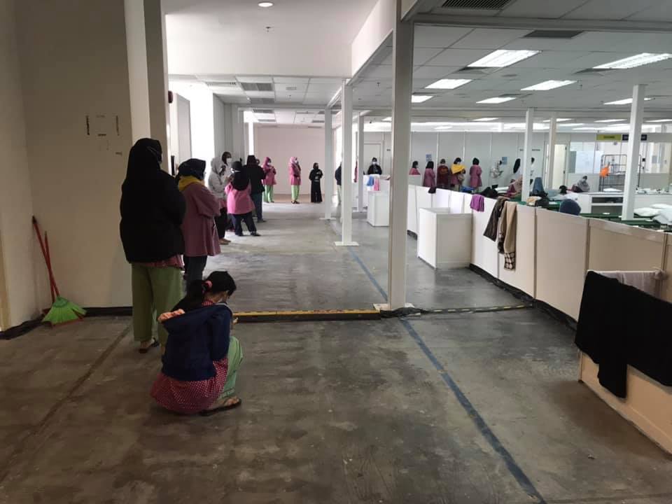 toilet queue at MAEPS quarantine centre