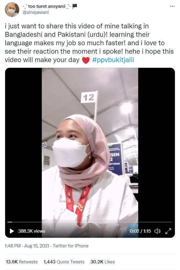 Video of Msian volunteer speaking foreign languages at PPV