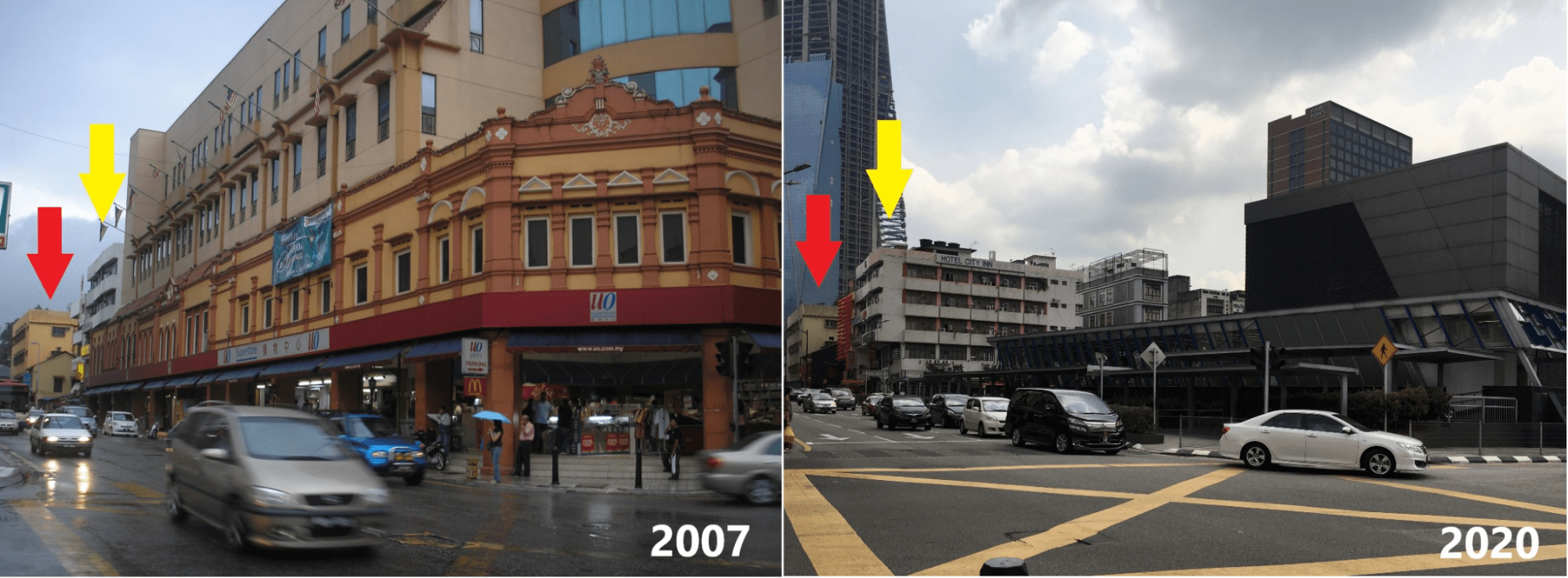 Demolished buildings in KL - before & after