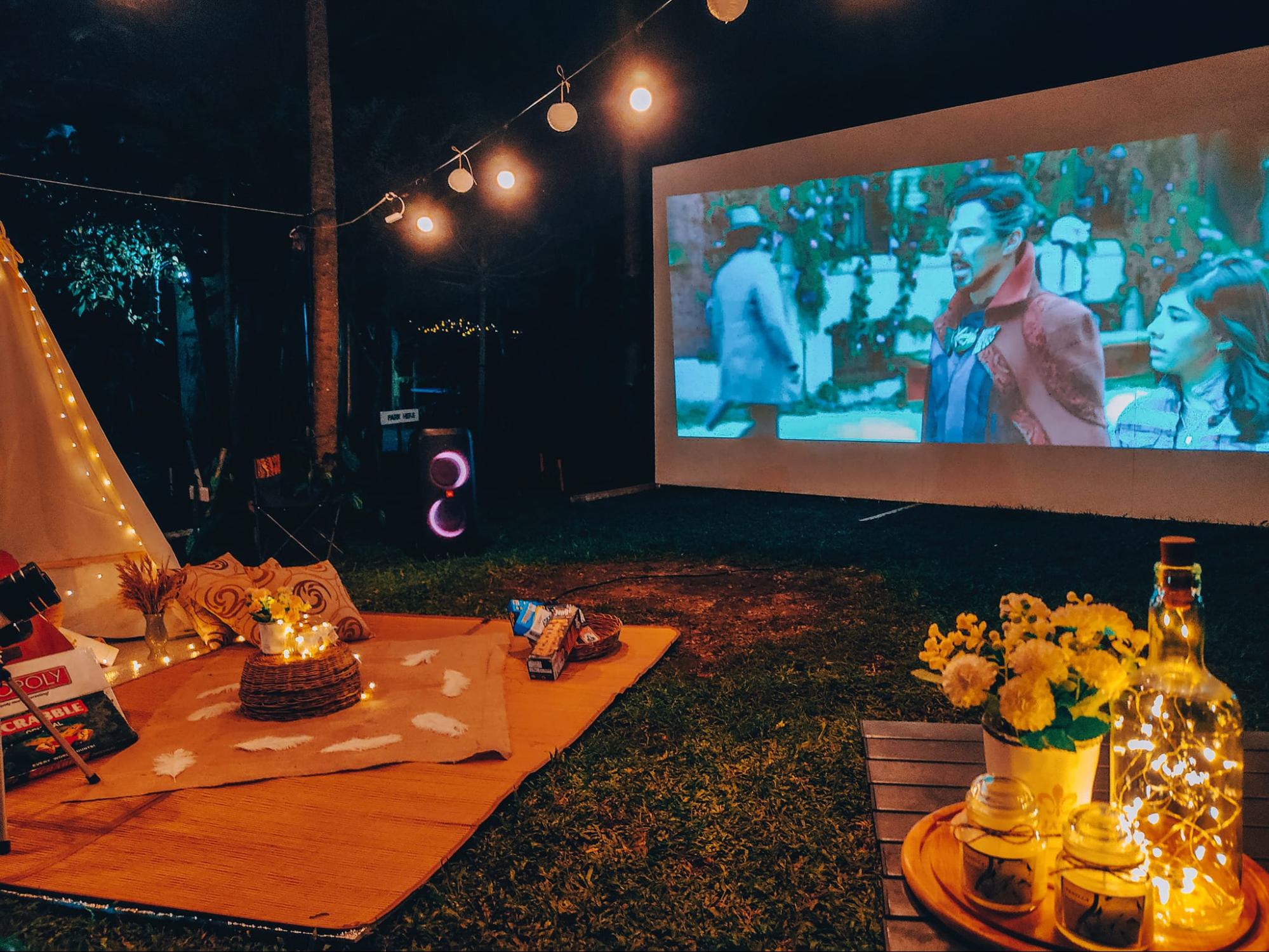 Paping's Staycation and Campsite - giant outdoor cinema