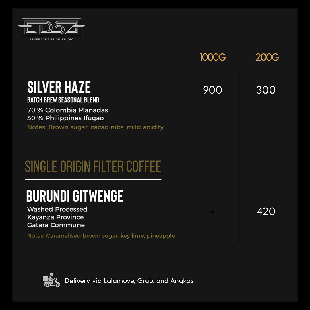 EDSA BDG's available coffee