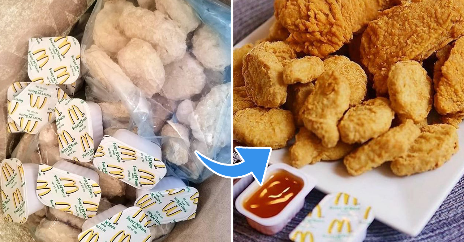 from uncooked to cooked chicken nuggets