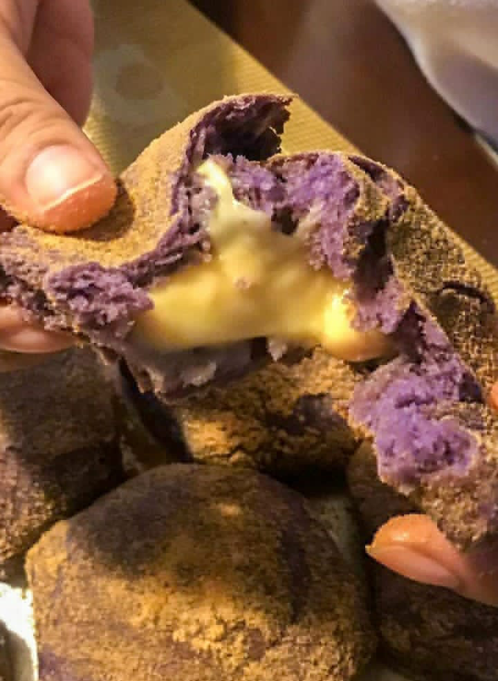 ube pandesal with cheese