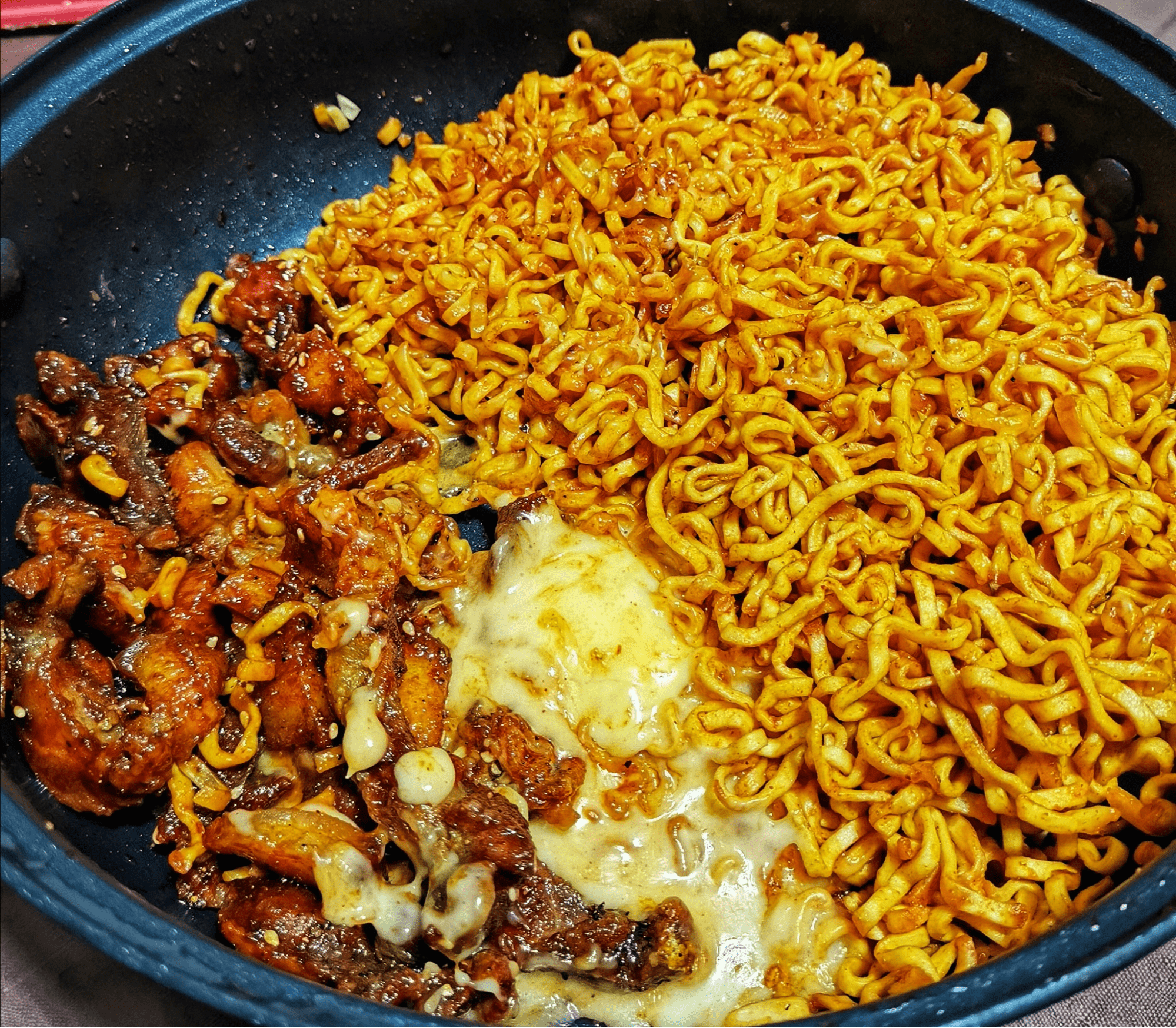 noodles with cheese and pork