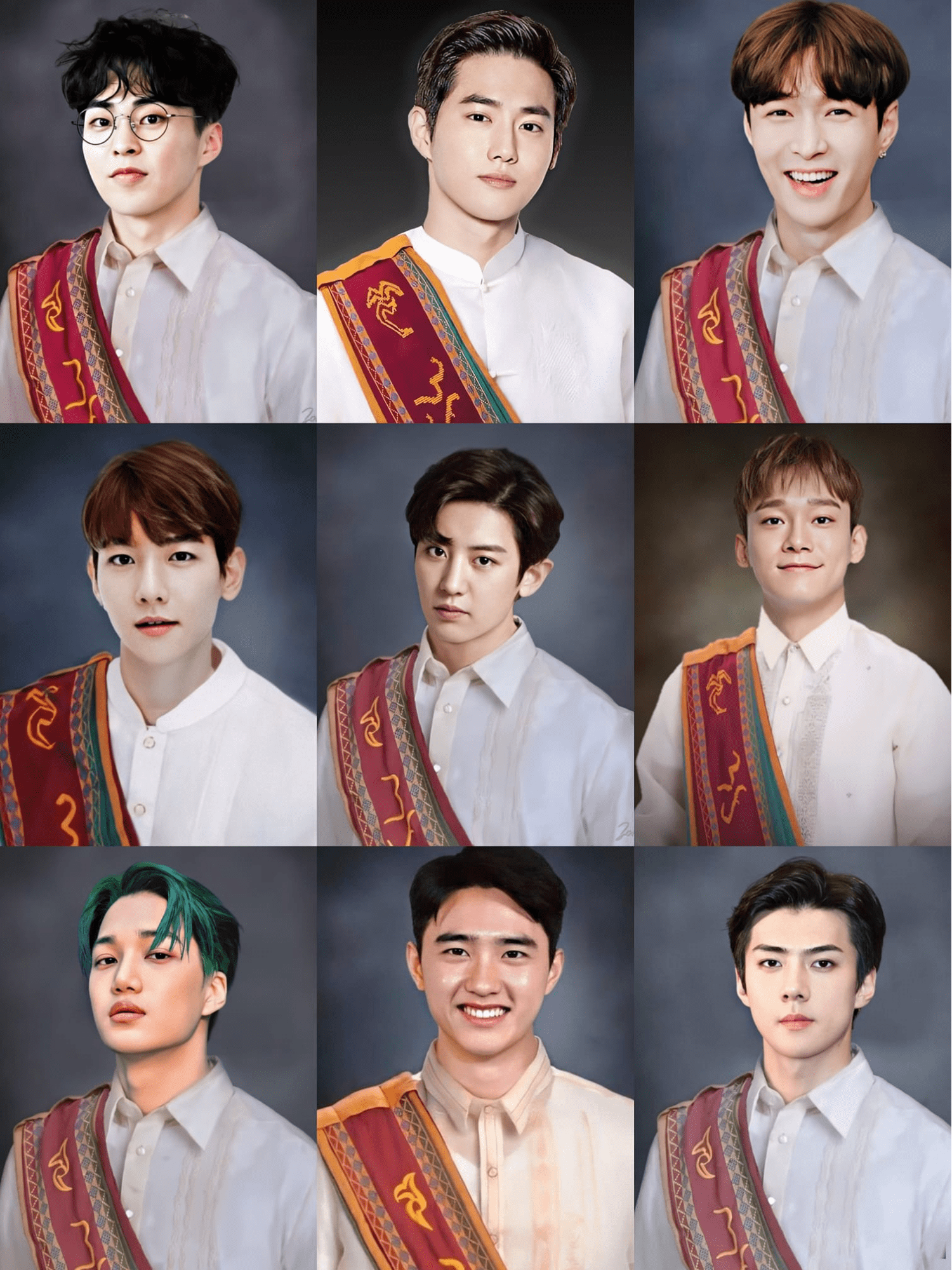 exo in barongs and UP sablay