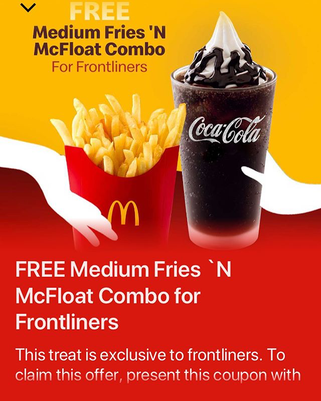 Free McDonald’s for frontliners - promo ad