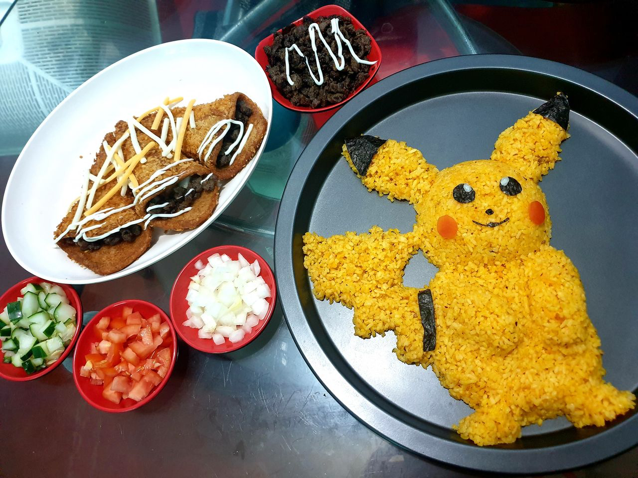 kobe bryant food art - pikachu food art