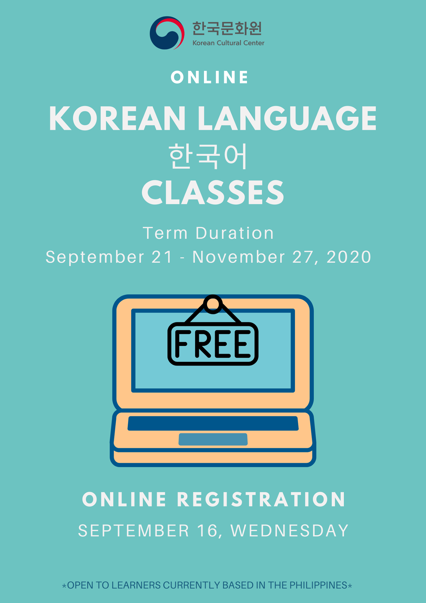 Free Korean language class - Korean Cultural Center in the Philippines
