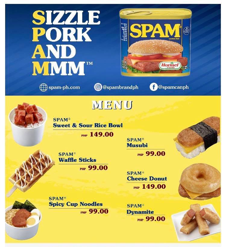 spam food truck - menu