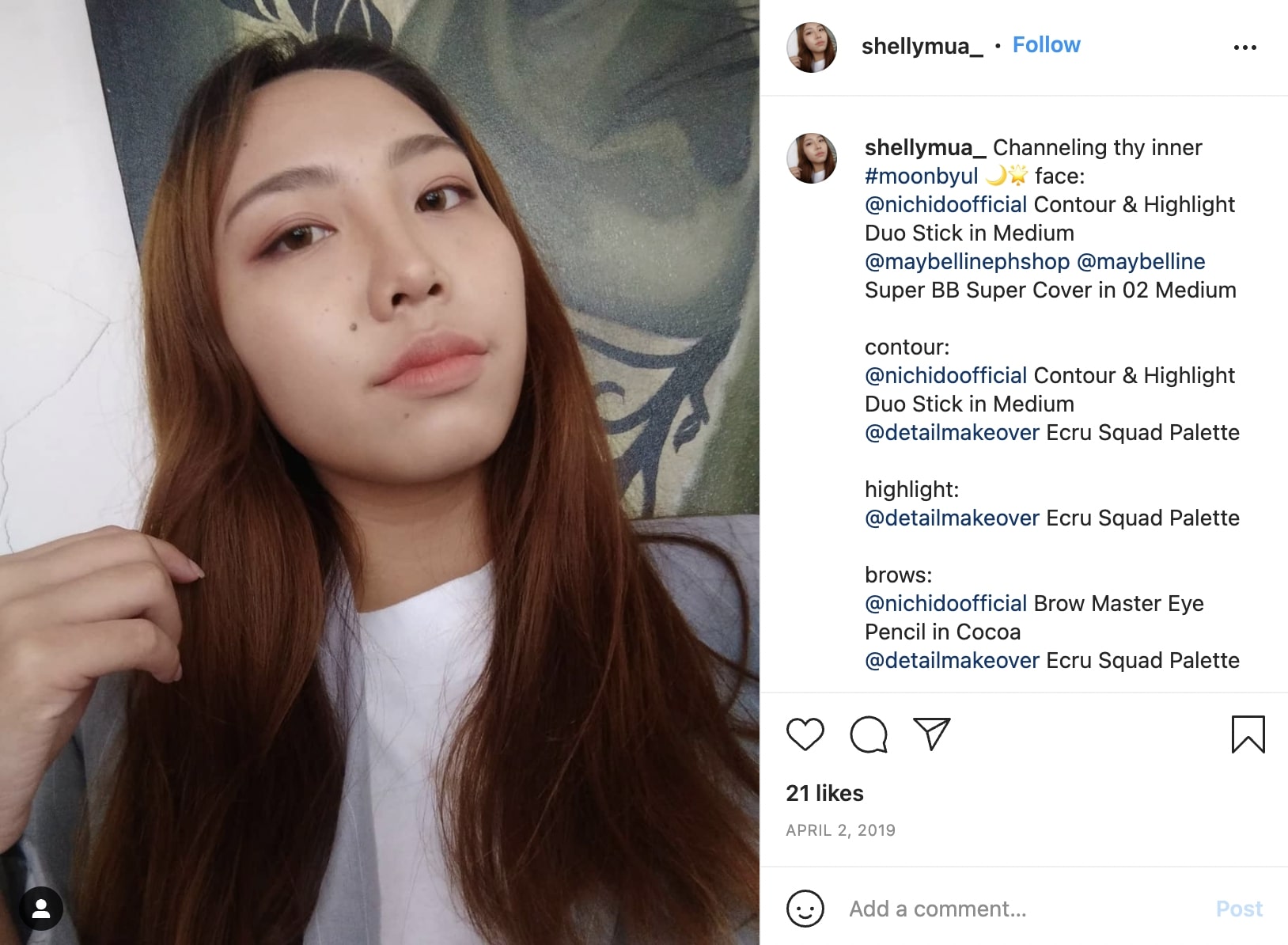 Ayn Bernos perspective - makeup instagram