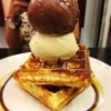 Waffles with Chocolate and Gula Melaka Ice Cream