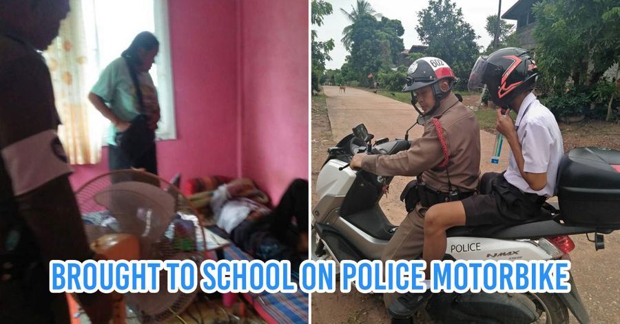 police persuade boy to go to school