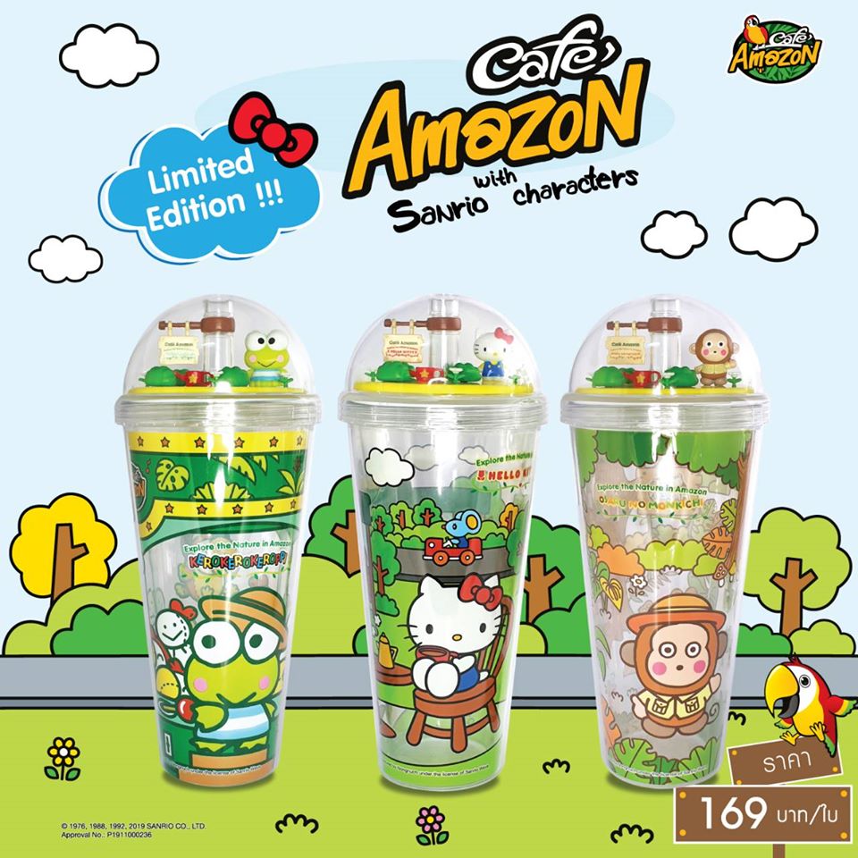 Café Amazon Thailand Launches Sanrio Tumblers With Characters Like Hello Kitty And Keroppi
