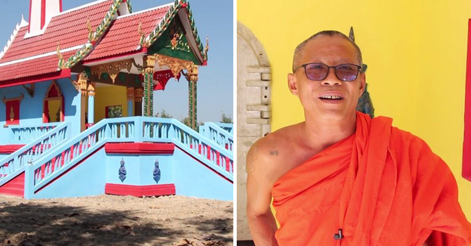 Monk Paints Temple Crematorium In Bright Colours To Make It Look Less Scary And Sad For Funeral Attendees