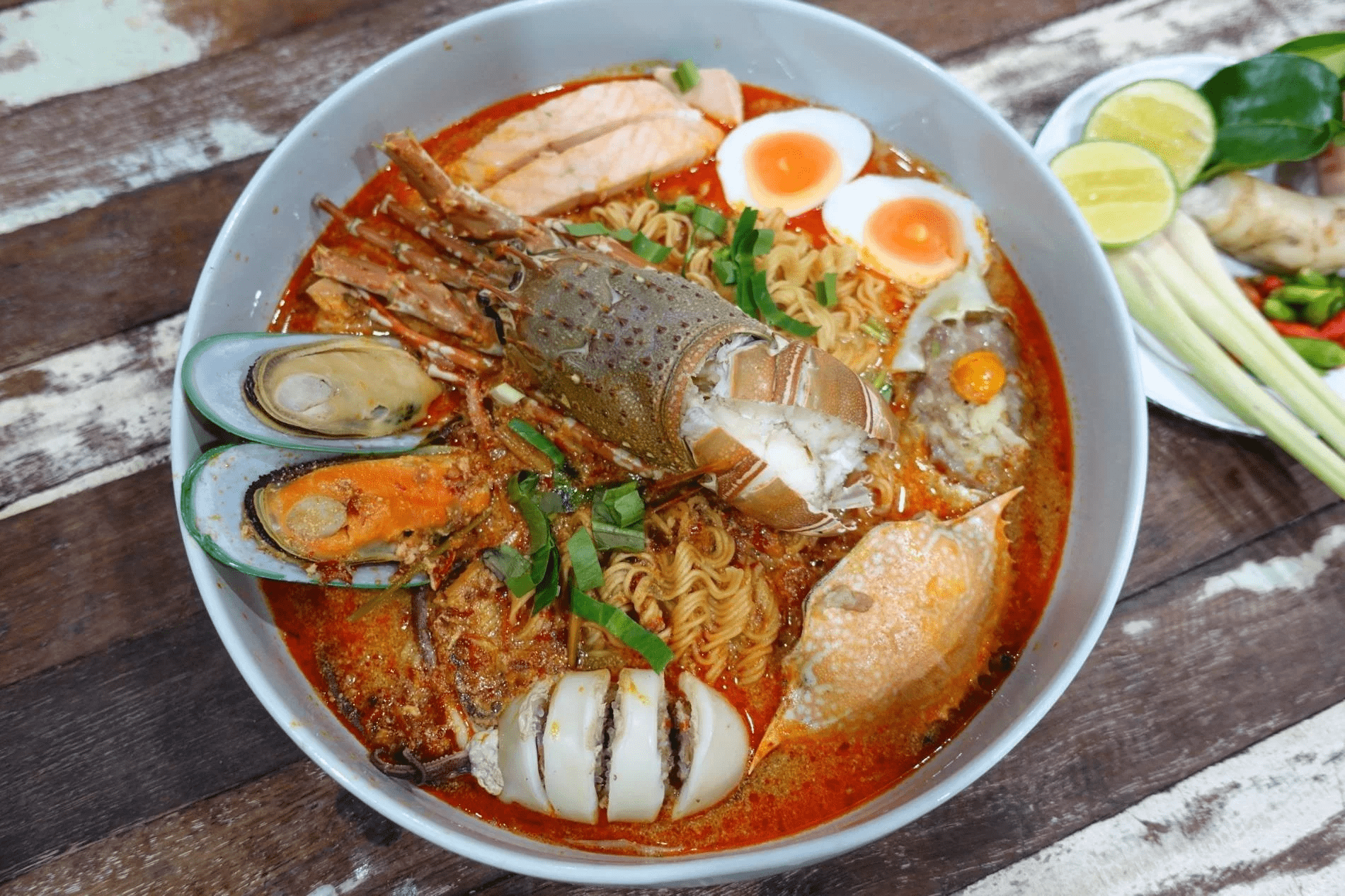 Giant tom yum noodles in Bangkok 