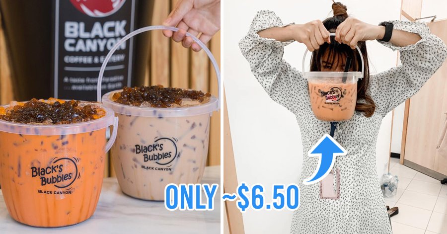 Black Canyon Cafe Sells XXL Milk Tea With Brown Sugar Pearls In Buckets For Ultimate BBT Cravings