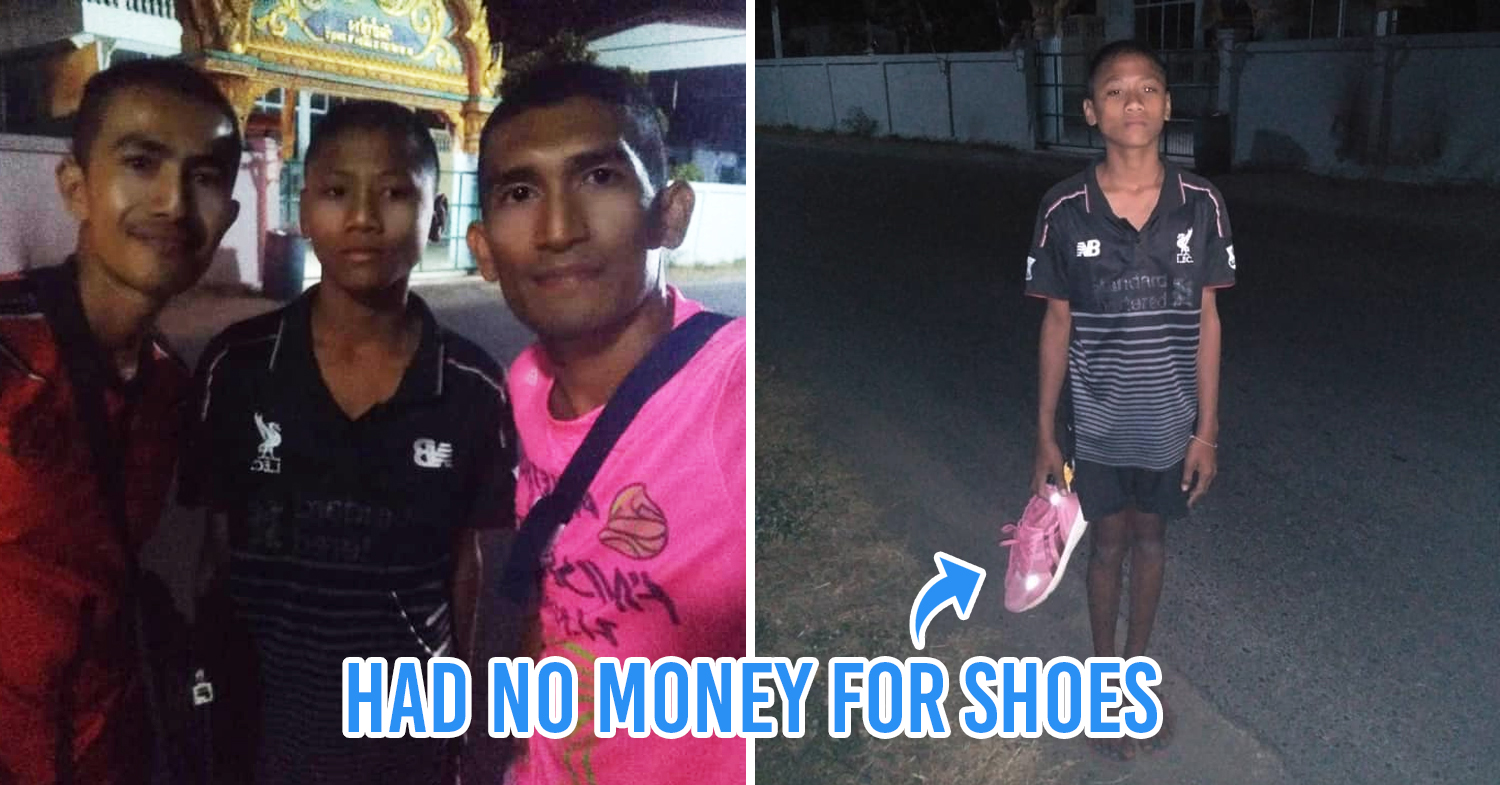 Thai runners donate their own shoes to a disadvantaged boy