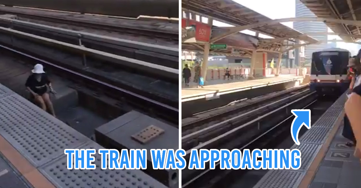 Commuter Accidentally Falls Onto BTS Tracks, Others Frantically Wave At Train To Stop And Save Her Life