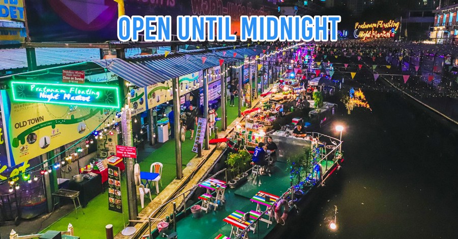 Pratunam Floating Night Market Is A New Food Market In Bangkok With Open-Air Restaurants And Bars
