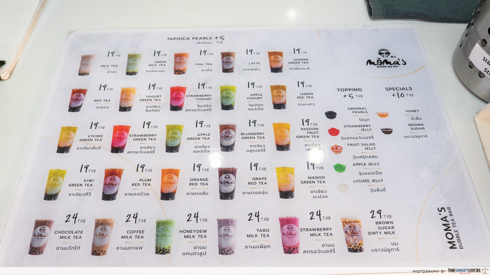 Moma's Bubble Tea Bar In Bangkok Sells The Cheapest BBT With Drinks Less Than $1